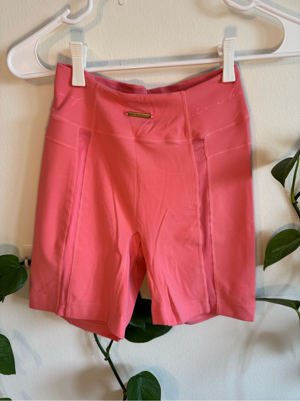 Gymshark Coral Pink High-Waist Training Shorts